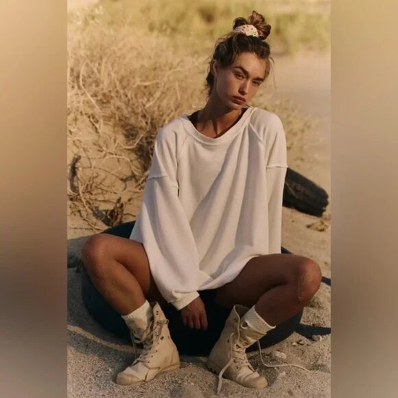 NWT Free People One to Beat pullover Ivory size- LARGE - Picture 1 of 5